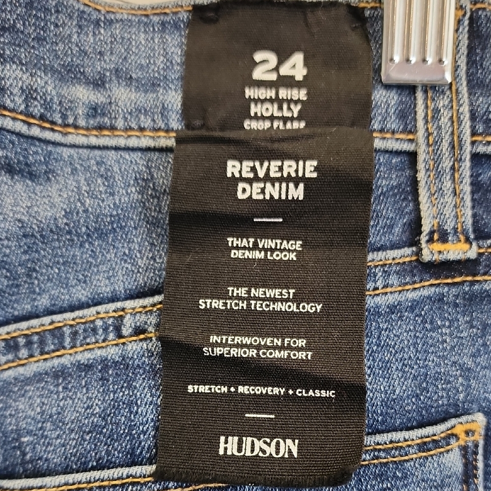 (0482) Hudson Jeans Blue Flare Wide Leg Denim - Picture 8 of 11